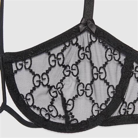 gucci mesh lingerie|Black GG Tulle Lingerie Set .